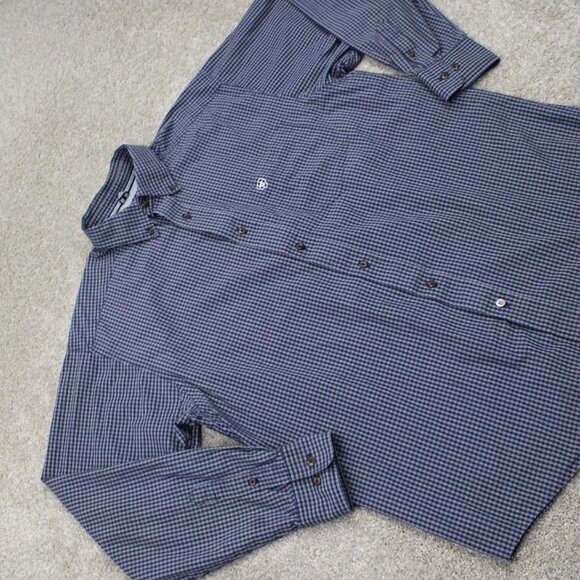 Ariat Pro Series Shirt Mens Large Blue Cotton/Polyester Blend L/S Button Down - Picture 6 of 13